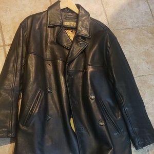 MARC New York Mens Genuine Leather Peacoat